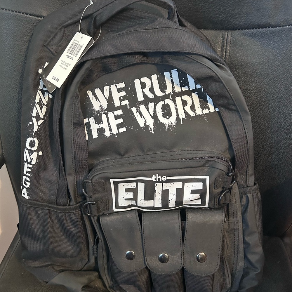 NWT The Elite Backpack WE RULE THE WORLD Bullet Club NJPW Omega Young Bucks